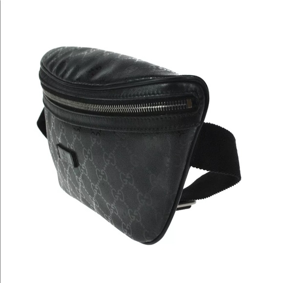 Authentic Gucci Imprime black canvas waist bag fanny pack belt bag - Picture 5 of 14